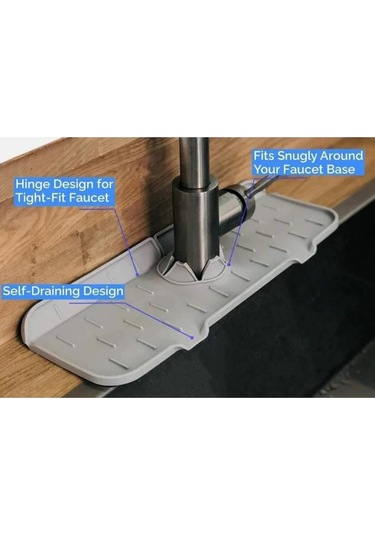 Tezgah Sıçrama Koruyucu Silikon Musluk Altı Mutfak Banyo Lavabo