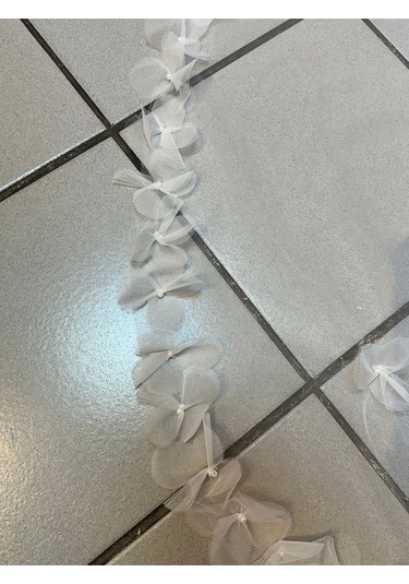 İnci İşli Gül Detaylı Gelin Duvağı 2,5 Metre