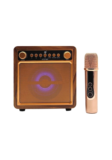 Kts 1687 10 W 4" Mikrofonlu Bluetooth Speaker Kablosuz Karaoke Hoparlör