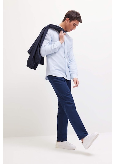 DeFacto Regular Fit Normal Kesim Yazlık Düz Paça Chino Kanvas Pantolon D7349AX25SPNV256 DeFacto Regular Fit Normal Kesim Yazlık Düz Paça Chino Kanvas Pantolon D7349AX25SPNV256