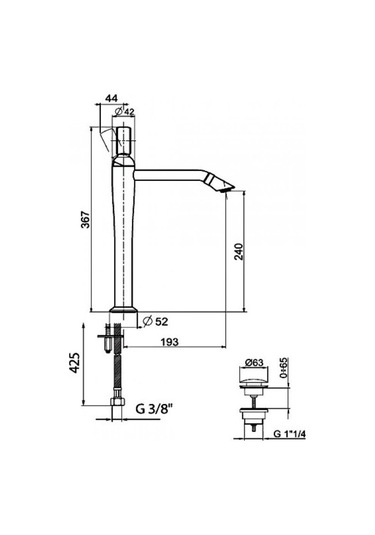 İtalyan Webert Opera Yüksek Lavabo Bataryası - Altın - Sifon Kumandalı