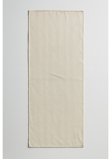 Yunusoğlu Home Krem Çizgili Pamuklu Şık Masa Runnerı 50x150 Cm Modern Ve Zarif Masa Örtüsü Runner Krem
