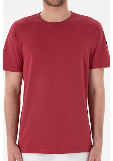 U.S. Polo Assn. Erkek Regular Fit Bisiklet Yaka Vişne Basic Tişört 50305985-VR223 U.S. Polo Assn. Erkek Regular Fit Bisiklet Yaka Vişne Basic Tişört 50305985-VR223