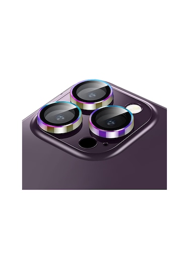 Buff Iphone Uyumlu 13 Pro / 13 Pro Max Uyumlu Kamera Metal Lens Koruyucu Gökkuşağı