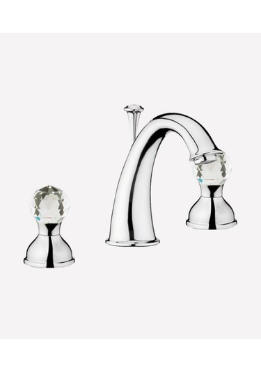 İtalyan Webert Karenina 3 Deli Kli Lavabo Bataryası Swarovsky Taşlı Krom Sifon Kumandali