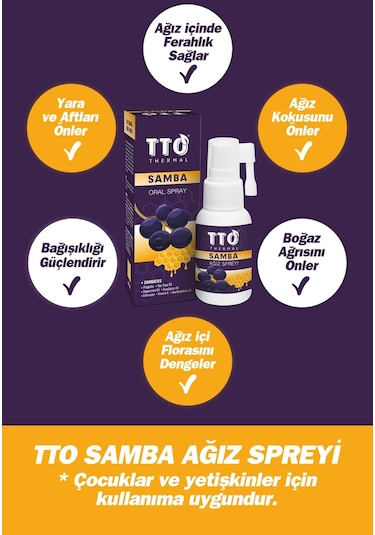 Tto Samba Sambucol Propolis Çay Ağacı Yağı Ağız Spreyi 30 ML