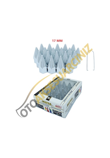 A Kalite Mefsa Bijon Kapağı Sivri 17 Mm Krom 20 Li Set
