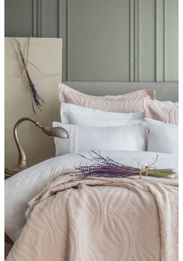 Apricitas Home Belmont Beige Çift Kişilik %100 Pamuk Nevresim Takımı Ve Battaniye-yatak Örtüsü Seti Bej