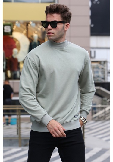 Madmext Madmext Mint Yeşili Balıkçı Yaka Sweatshırt 5301-mint Yeşili Mint