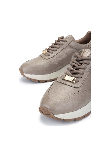 Tamer Tanca Kadın Hakiki Deri Bej Sneakers & Spor Ayakkabı 231 422 Bn Ayk Y24 Vızon Fltr Vizon