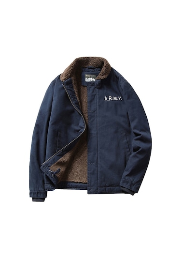 Kalınlaştırılmış Ve Kadifemsi Vintage Kuzu Derisi Erkek Ceketi Yeşil