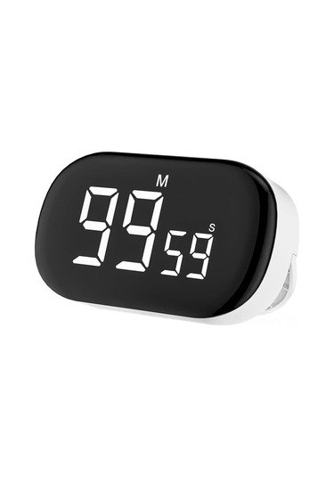 Xindoker Beyaz Dijital Zamanlayıcı - Mutfak Pişirme Geri Sayımı İçin Sessiz Ayar Özelliği