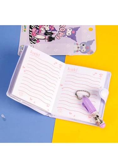 Kawaii Sanrioo Kuromi Karakterler Mini Defter Kalem Set