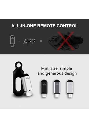 Wondernest Verici Telefon Kablosuz İr Blaster, Akıllı Tv Kumandası İçin, Lichen Model Siyah