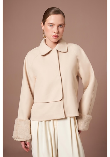 Ftz Women Kadın Kaşe Kısa Kaban Beige 31279 Beige