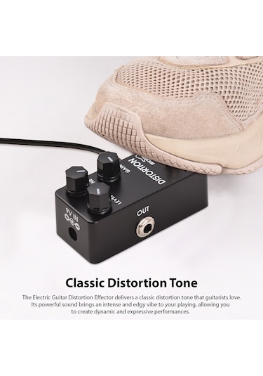 Xindoker Zory Z-08 Elektro Gitar Efekt Pedalı - Distorsiyon Fonksiyonu, Gerçek Bypass Ve Alüminyum Kasa, 6.35mm Giriş/çıkış