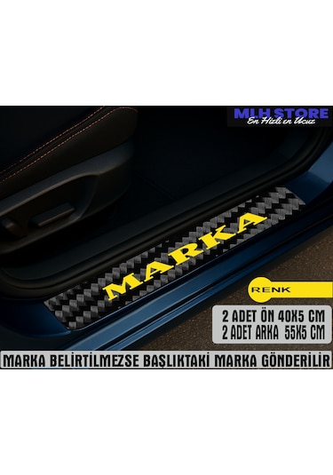 Citroën Dispatch İle Uyumlu 4 Adet Karbon Kapı Eşiği Koruma