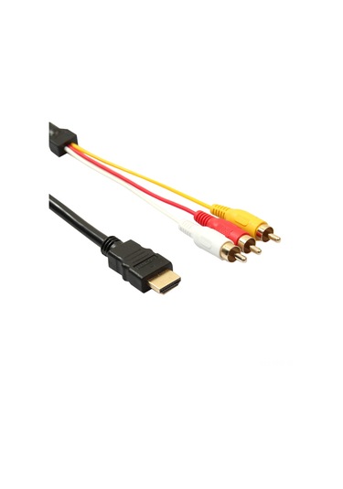 Springsun Hdmı'den 3 Rca'ya Sinyal Aktarım Kablosu, 1.5 Metre Uzunluk, 1080p Desteği, Siyah Kod Çözme Olmadan