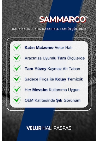 Volkswagen Jetta 2017 Halı Paspas Velur Paspas Kumaş Paspas Oto Paspas