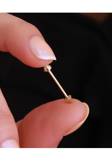 14 Ayar Altın Ok Kaş Piercing Sarı Altın