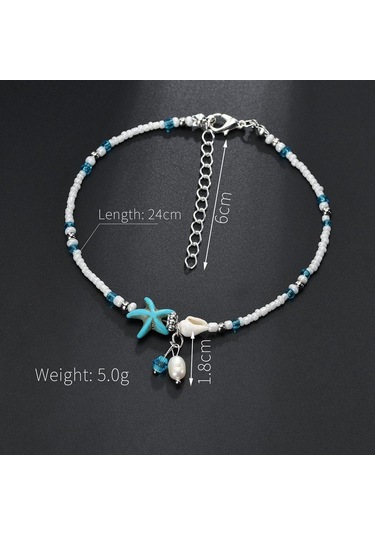 Denizyıldızı Denizyıldızı Şeklinde Halhallar Alaşım Ayak Bileği Aksesuarları Yeni Plaj Ayak Bileği Zincirleri Adam Sarı