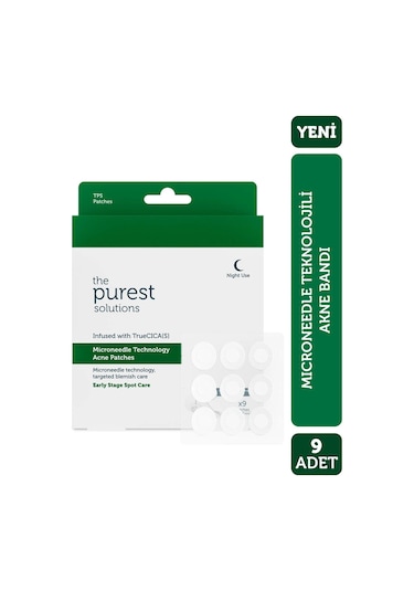 The Purest Solutions Microneedle Teknolojili Akne Bant, Akne Karşıtı Yama, Mikroiğneli Bant, 9'lu