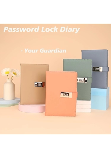 Kilitli Ajanda Günlük Not Defteri Notebook Açık Kahverengi İthal Ürün Kahve