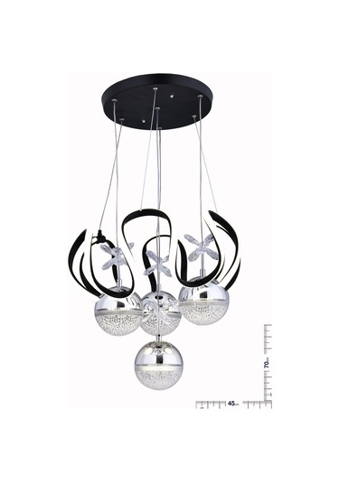 Raın 4 Top Siyah Avize Siyah