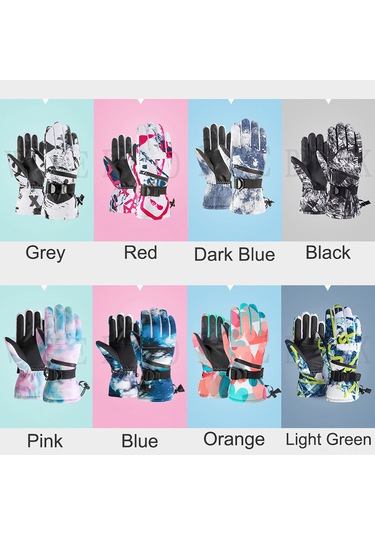 Geeksen Sıcak Fleece İçli, Dokunmatik Ekranlı, Kaymazsız Pu Eldiven - Bisiklet, Kayak, Doğa Aktivitesi İçin, Gri-beyaz, L Beden 1901 Gri