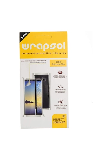 Wrapsol Samsung Galaxy Uyumlu Note 8 Ön Arka Ekran Koruyucu Poliuretan