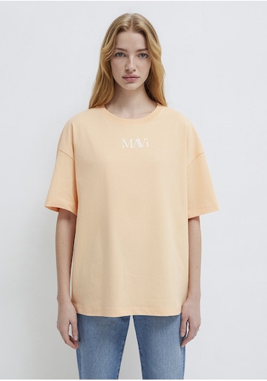 Mavi - Mavi Logo Baskılı Turuncu Tişört 1611593-71220 Turuncu