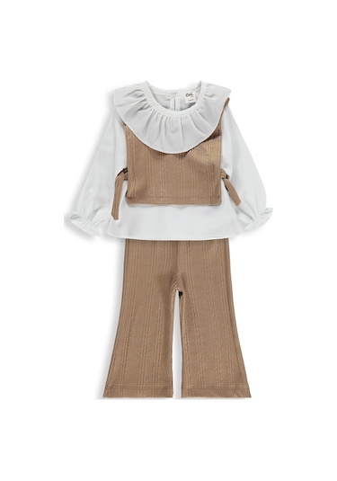 Civil Baby Bebe Yakalı 6-18 Ay Takım - Bej