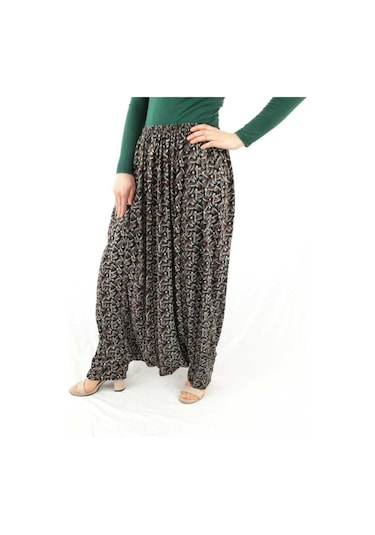 Özözkanlar Çiçekli Yöresel Menekşe Aşağıdan Ağlı Bayan Şalvar 42 Çok Renkli