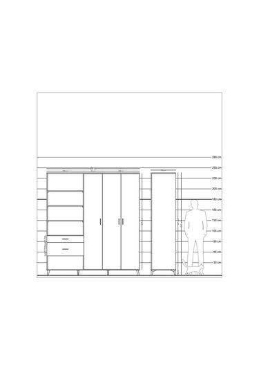 Kronos Dolap 16 Raflı 2 Çekmeceli 3 Kapaklı 220x59x243 Aytaşı-çam/aytaşı Atlas Çam/aytası