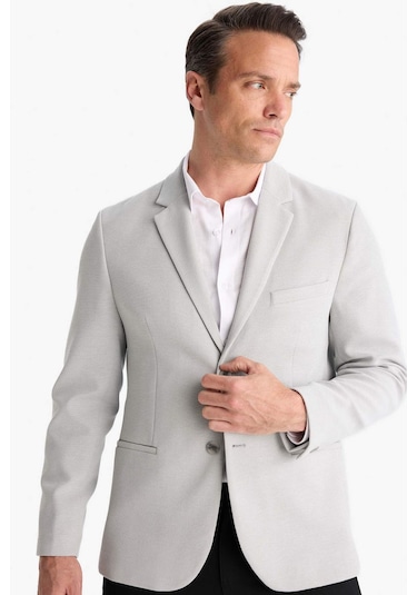 DeFacto Slim Fit Dar Kesim Yarım Astar Blazer Ceket E3447AX25SMGR323