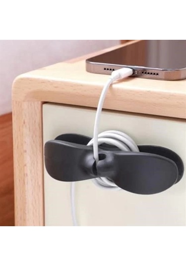 İpek Yıldızı 2li Kablo Tutucu Silikon Kordon Sarıcı Kablo Yönetici Klips