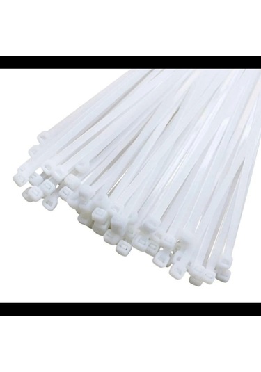Pemsan Klips Kablo Bağı 3,6x370 Beyaz 100 Adet Kablo Cırtı