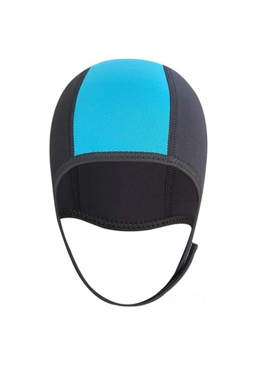 Neevoyu Profesyonel Nylon+neopren Su Aktivitesi Kaskı - Isı Sağlar, Kulakları Korur - Dalış, Yüzme, Sörf İçin Mavi-siyah Çok Renkli