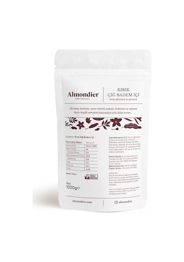 Almondier Kırık Çiğ Badem İçi 1 KG