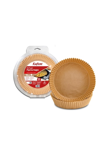 Kafem Airfryer Pişirme Kağıdı Yuvarlak 20 x 25'li 16 CM CM