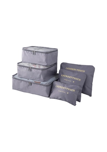 6 Adet/takım Seyahat Saklama Çantası Büyük Kapasiteli Su Geçirmez Bagaj Giyim İç Çamaşırı Saklama Çantası Fermuarlı Çanta Karpuz Kırmızısı