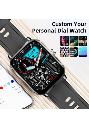 Geeroyoo JZR GY 2 İnç Sağlık uyku Takibi IP67 Su Geçirmez Bluetooth 5.3 Görüşme Mini Oyunlar & 100+ Spor Modu Uzun Pil Ömrü Akıllı Saat