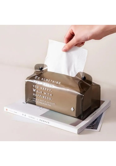 Beyaz Şeffaf Pvc Dikdörtgen Doku Kutusu İskandinav Kutu Mendil Dispenseri Yatak Odası Mutfak Masaüstü Kağıt Peçete Tutucu Organizatör Ev Dekor