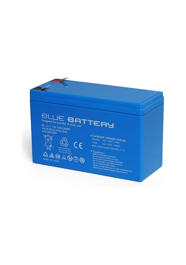 Blue Battery 12 Volt 7 Amper Bakımsız Kuru Akü Ups Aküsü