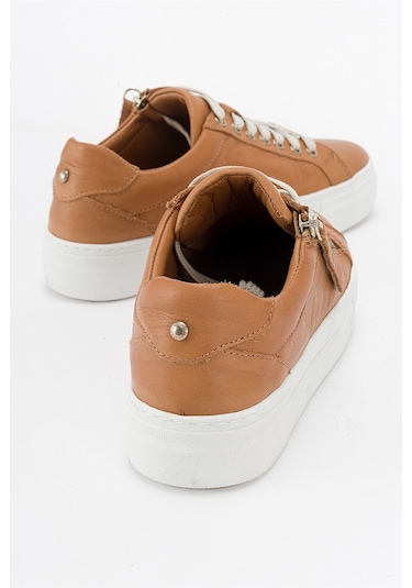 Luvishoes Berly Taba Hakiki Deri Kadın Sneakers Taba