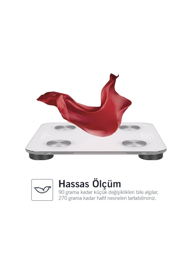 Nautica Basic Collection Vücut Analizli Akıllı Bluetooth Tartı Baskül Beyaz