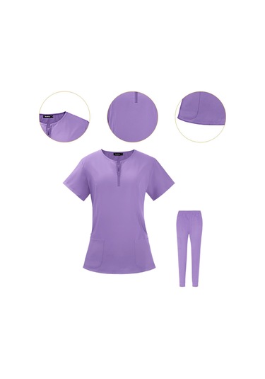 Suntek Üniformalar Fırçalama Seti Hemşire Üst Ve S-mor