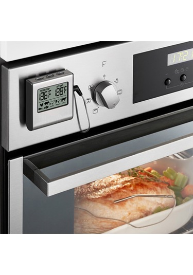 Tenfowee 7 Çeşit Et İçin Programlanabilir Manyetik Yüzey Tutuculu Yüksek Sıcaklık Alarmlı Gıda Termometresi