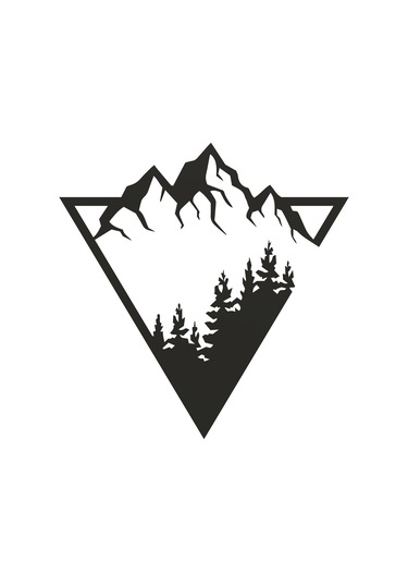 Dag Ve Orman Silüet Mountain 3d Duvar Dekoru - Şık Ve Minimalist Tasarım 19cm