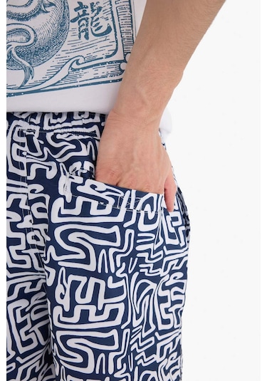 DeFacto Desenli File Astarlı Kısa Boy Deniz Şortu A7376AX25HSNV256 DeFacto Desenli File Astarlı Kısa Boy Deniz Şortu A7376AX25HSNV256